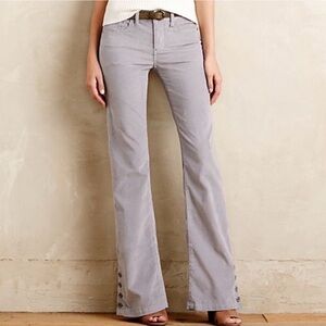 Anthropologie Pilcro Stet Corduroy Grey Flare Pant size 27